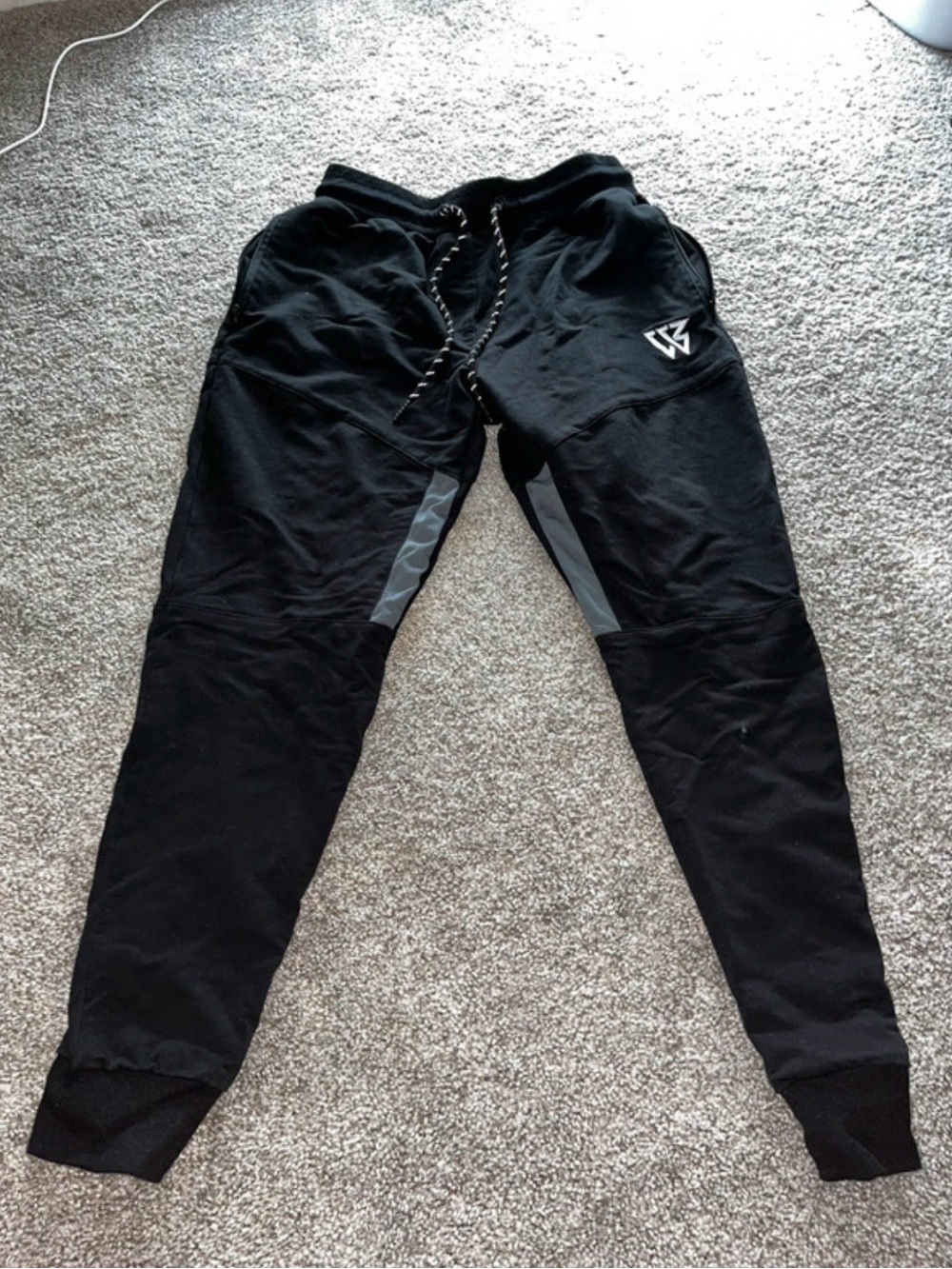 Black Jogger Trousers with Reflective Trim - Women's